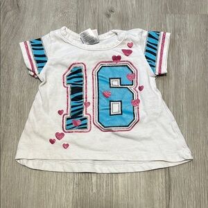 Kids White and Blue Graphic T-Shirt